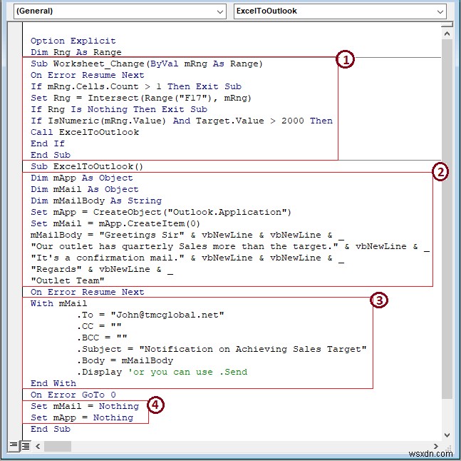 วิธีการส่งอีเมลอัตโนมัติจาก Excel ไปยัง Outlook (4 วิธี)