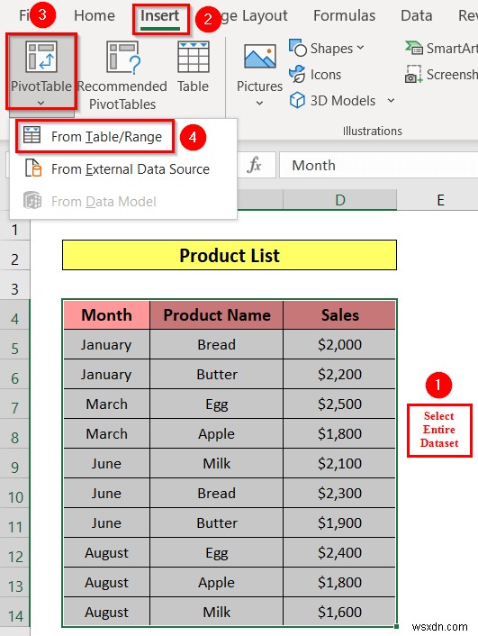 วิธีการแทรกตัวแบ่งส่วนข้อมูลใน Excel (วิธีง่ายๆ 3 วิธี)