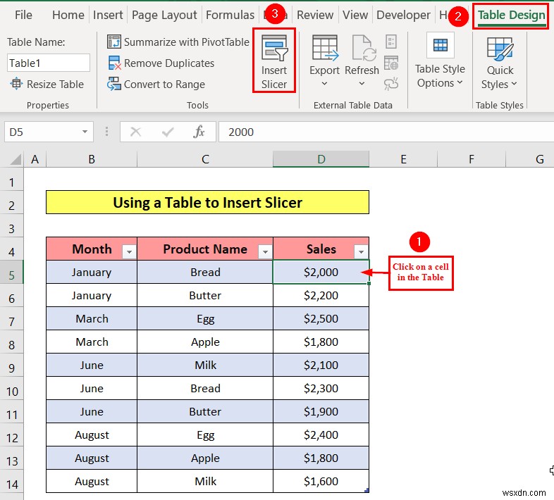 วิธีการแทรกตัวแบ่งส่วนข้อมูลใน Excel (วิธีง่ายๆ 3 วิธี)