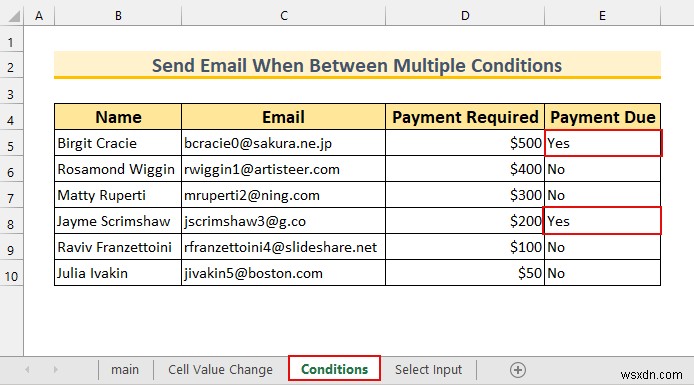 วิธีการส่งอีเมลหากตรงตามเงื่อนไขใน Excel (วิธีง่ายๆ 3 วิธี)