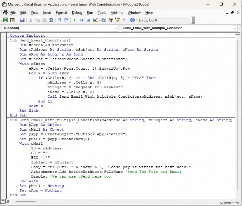 วิธีการส่งอีเมลหากตรงตามเงื่อนไขใน Excel (วิธีง่ายๆ 3 วิธี)