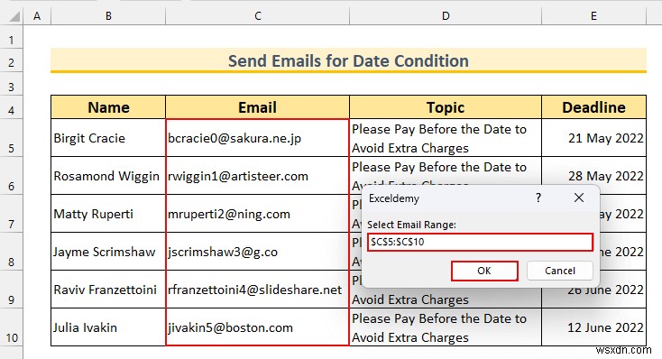 วิธีการส่งอีเมลหากตรงตามเงื่อนไขใน Excel (วิธีง่ายๆ 3 วิธี)