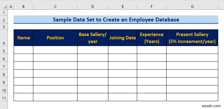 วิธีสร้างฐานข้อมูลพนักงานใน Excel (ด้วยขั้นตอนง่ายๆ)