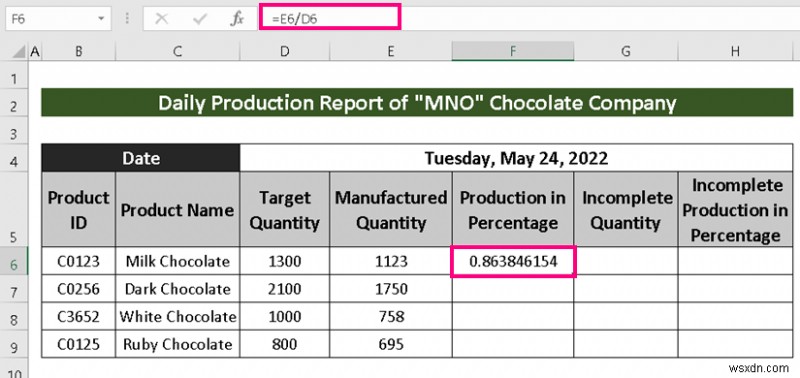 วิธีการสร้างรายงานการผลิตใน Excel (2 ตัวแปรทั่วไป)