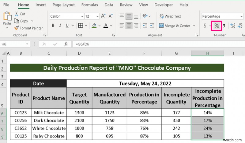 วิธีการสร้างรายงานการผลิตใน Excel (2 ตัวแปรทั่วไป)