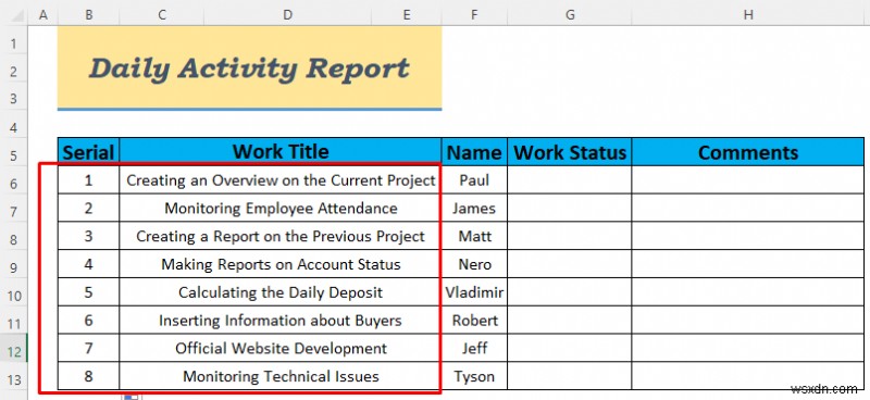 วิธีสร้างรายงานกิจกรรมประจำวันใน Excel (5 ตัวอย่างง่ายๆ)