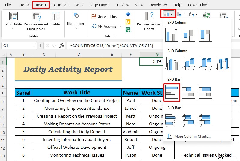 วิธีสร้างรายงานกิจกรรมประจำวันใน Excel (5 ตัวอย่างง่ายๆ)