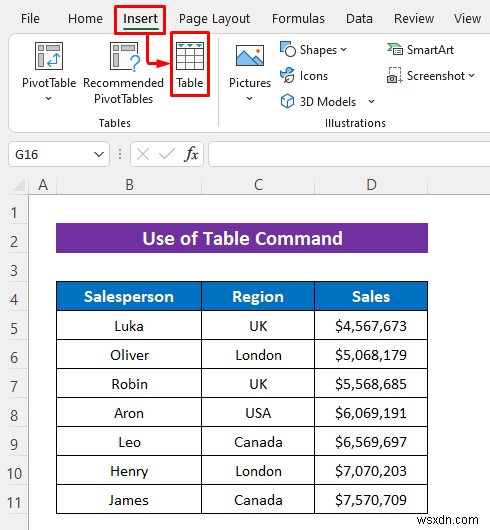 วิธีการแทรกตัวแบ่งส่วนข้อมูลโดยไม่ใช้ Pivot Table ใน Excel