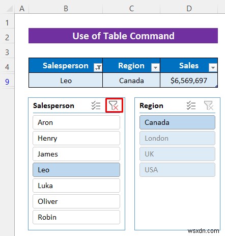 วิธีการแทรกตัวแบ่งส่วนข้อมูลโดยไม่ใช้ Pivot Table ใน Excel