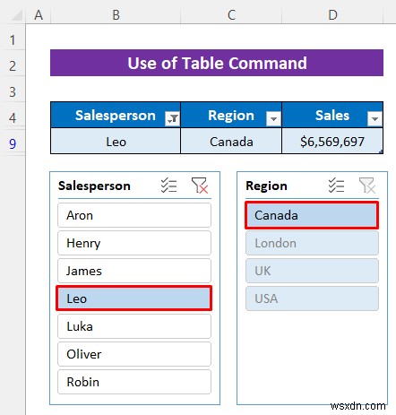 วิธีการแทรกตัวแบ่งส่วนข้อมูลโดยไม่ใช้ Pivot Table ใน Excel