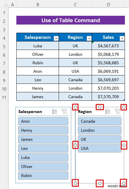 วิธีการแทรกตัวแบ่งส่วนข้อมูลโดยไม่ใช้ Pivot Table ใน Excel