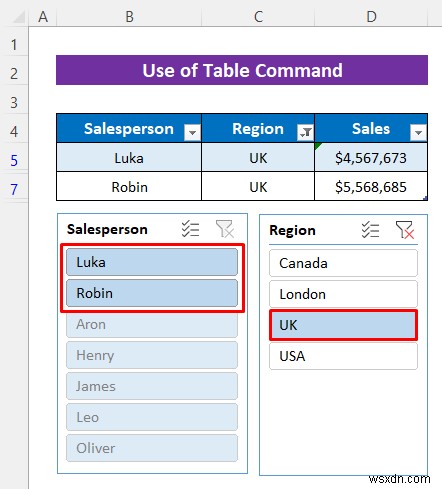 วิธีการแทรกตัวแบ่งส่วนข้อมูลโดยไม่ใช้ Pivot Table ใน Excel