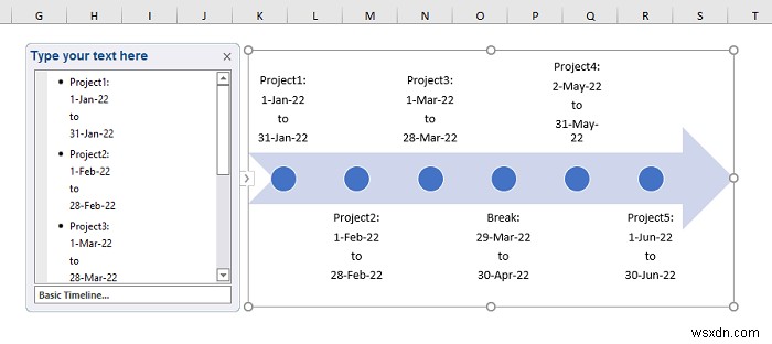 วิธีสร้างไทม์ไลน์ด้วยวันที่ใน Excel (4 วิธีง่ายๆ)