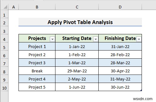 วิธีสร้างไทม์ไลน์ด้วยวันที่ใน Excel (4 วิธีง่ายๆ)