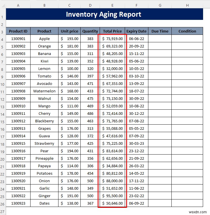 วิธีการสร้างรายงานอายุสินค้าคงคลังใน Excel (คำแนะนำทีละขั้นตอน)