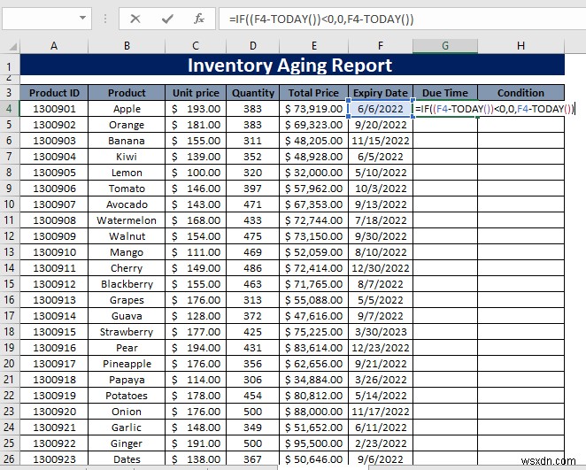 วิธีการสร้างรายงานอายุสินค้าคงคลังใน Excel (คำแนะนำทีละขั้นตอน)