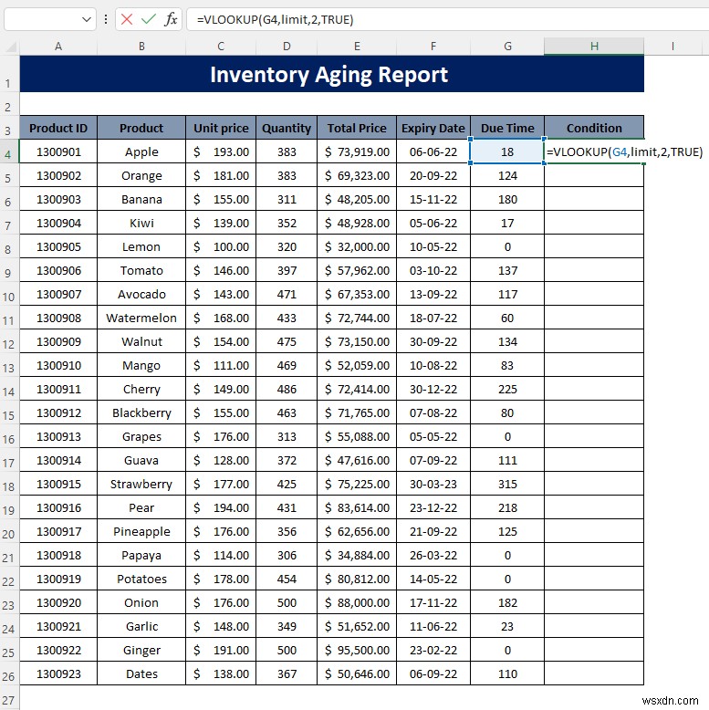 วิธีการสร้างรายงานอายุสินค้าคงคลังใน Excel (คำแนะนำทีละขั้นตอน)