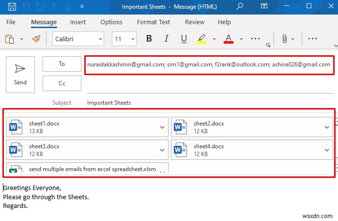 วิธีการส่งอีเมลหลายฉบับจากสเปรดชีต Excel (2 วิธีง่ายๆ)