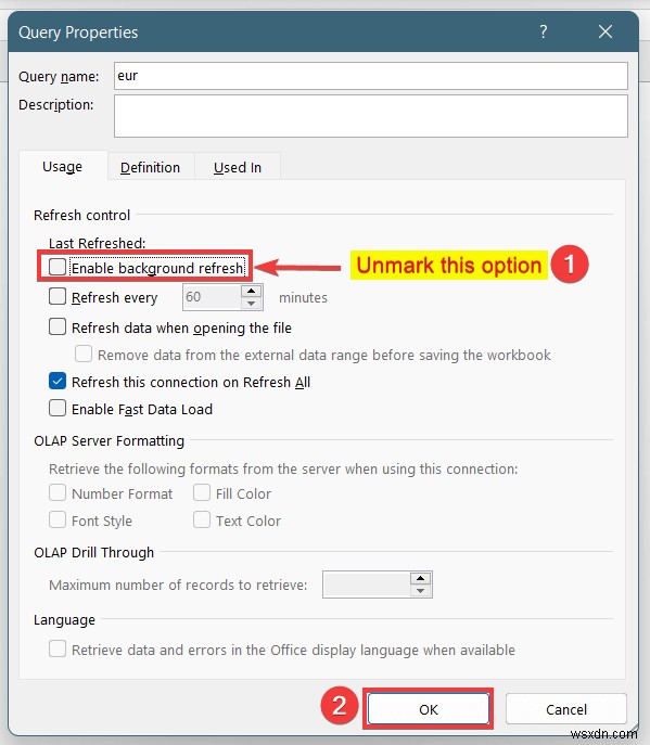 วิธีปิดใช้งานการรีเฟรชพื้นหลังใน Excel (2 วิธีที่มีประโยชน์)