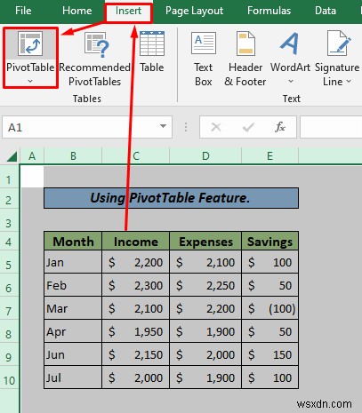 สร้างรายงานใน Excel เป็นตาราง (ด้วยขั้นตอนง่ายๆ)