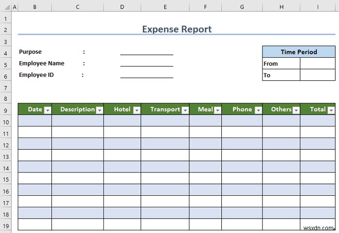 วิธีสร้างรายงานค่าใช้จ่ายใน Excel (ด้วยขั้นตอนง่ายๆ)