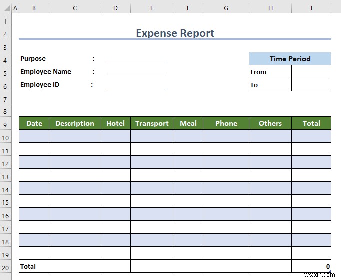 วิธีสร้างรายงานค่าใช้จ่ายใน Excel (ด้วยขั้นตอนง่ายๆ)