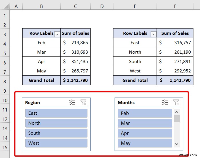 ตัวแบ่งส่วนข้อมูล Excel สำหรับตาราง Pivot หลายรายการ (การเชื่อมต่อและการใช้งาน)