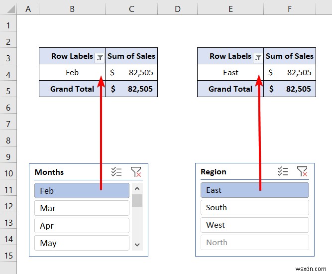 ตัวแบ่งส่วนข้อมูล Excel สำหรับตาราง Pivot หลายรายการ (การเชื่อมต่อและการใช้งาน)