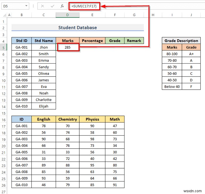 วิธีการสร้างฐานข้อมูลนักเรียนใน Excel (ด้วยขั้นตอนง่ายๆ)