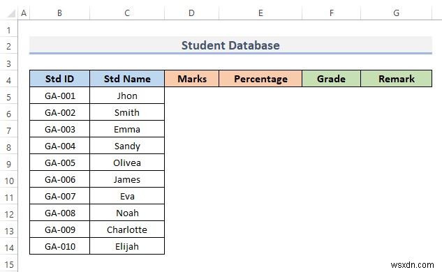 วิธีการสร้างฐานข้อมูลนักเรียนใน Excel (ด้วยขั้นตอนง่ายๆ)