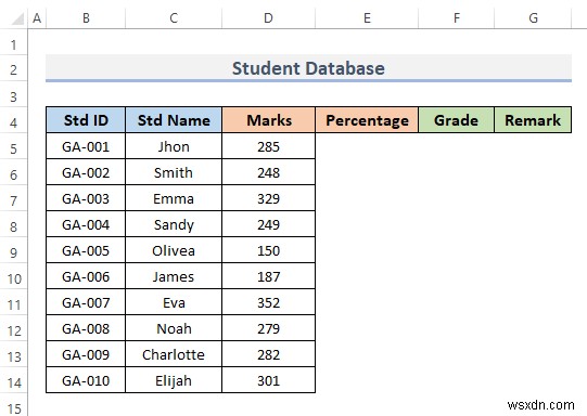 วิธีการสร้างฐานข้อมูลนักเรียนใน Excel (ด้วยขั้นตอนง่ายๆ)