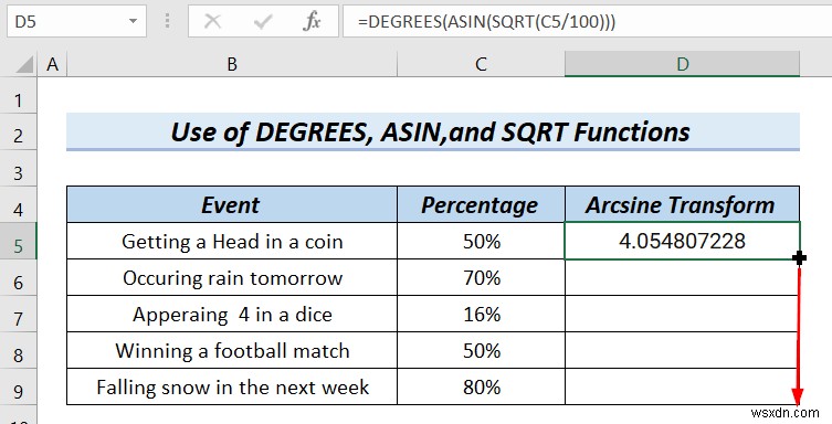 วิธีการแปลงข้อมูล Arcsine ใน Excel (4 วิธีที่มีประโยชน์)