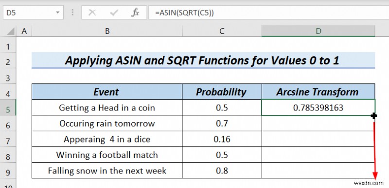 วิธีการแปลงข้อมูล Arcsine ใน Excel (4 วิธีที่มีประโยชน์)