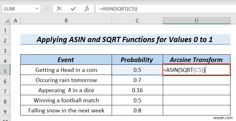 วิธีการแปลงข้อมูล Arcsine ใน Excel (4 วิธีที่มีประโยชน์)