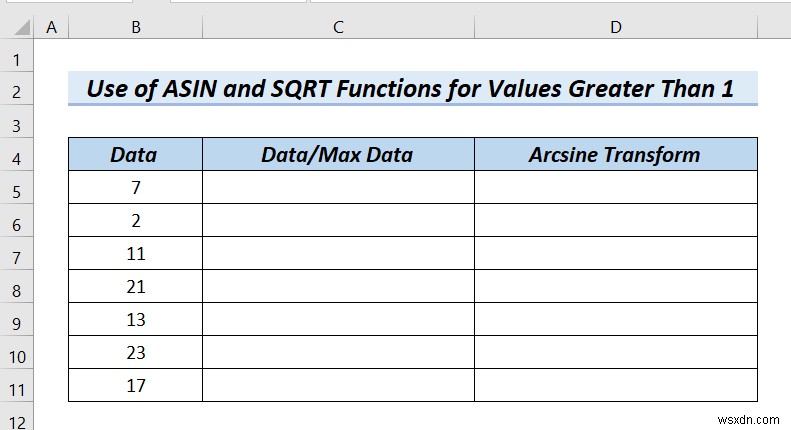 วิธีการแปลงข้อมูล Arcsine ใน Excel (4 วิธีที่มีประโยชน์)