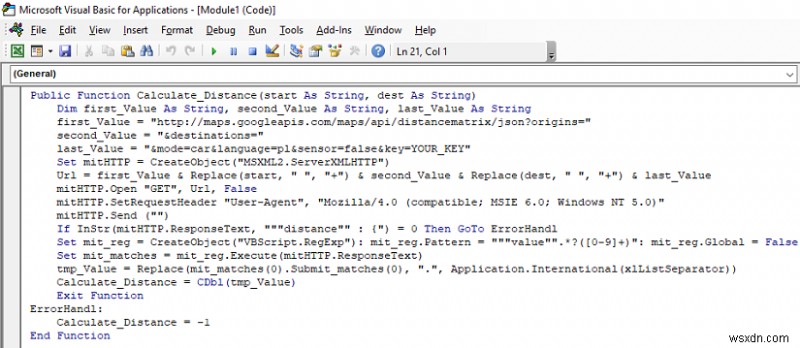 วิธีคำนวณระยะทางใน Excel ด้วย Google แผนที่