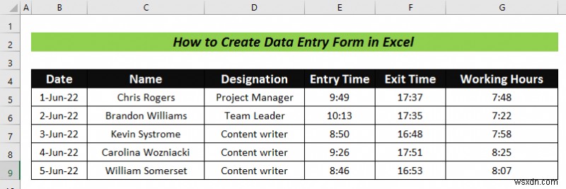 วิธีการสร้างแบบฟอร์มการป้อนข้อมูลใน Excel (ทีละขั้นตอน)