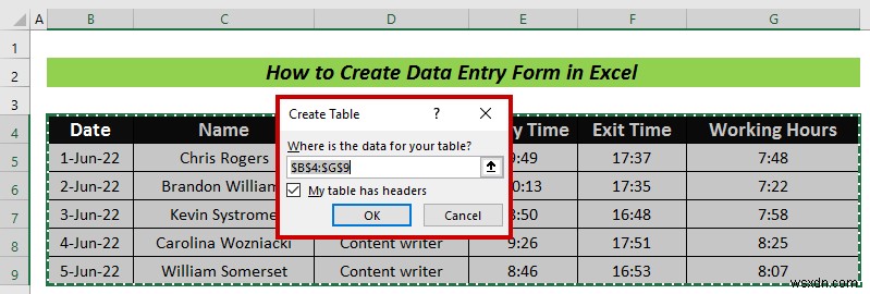 วิธีการสร้างแบบฟอร์มการป้อนข้อมูลใน Excel (ทีละขั้นตอน)