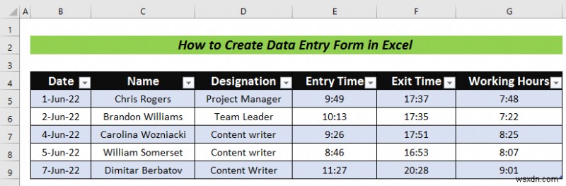 วิธีการสร้างแบบฟอร์มการป้อนข้อมูลใน Excel (ทีละขั้นตอน)
