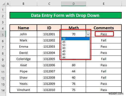 วิธีสร้างแบบฟอร์มการป้อนข้อมูลด้วยรายการแบบเลื่อนลงใน Excel (2 วิธี)