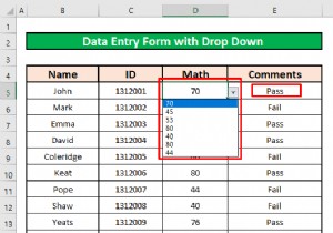 วิธีสร้างแบบฟอร์มการป้อนข้อมูลด้วยรายการแบบเลื่อนลงใน Excel (2 วิธี)