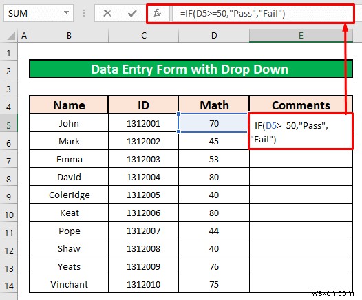 วิธีสร้างแบบฟอร์มการป้อนข้อมูลด้วยรายการแบบเลื่อนลงใน Excel (2 วิธี)