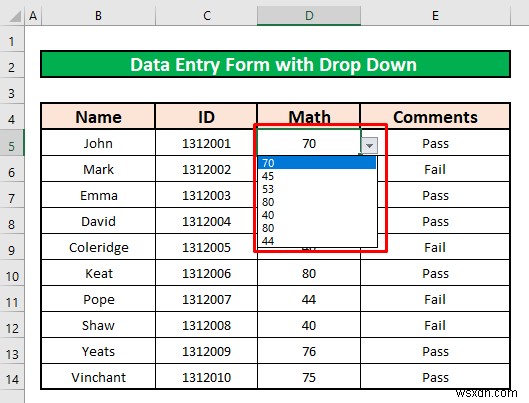 วิธีสร้างแบบฟอร์มการป้อนข้อมูลด้วยรายการแบบเลื่อนลงใน Excel (2 วิธี)