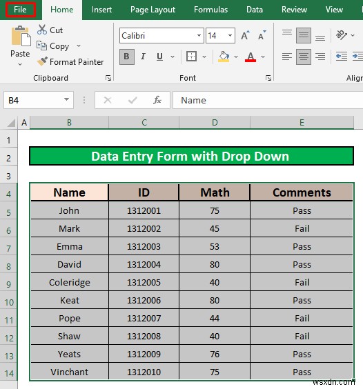 วิธีสร้างแบบฟอร์มการป้อนข้อมูลด้วยรายการแบบเลื่อนลงใน Excel (2 วิธี)