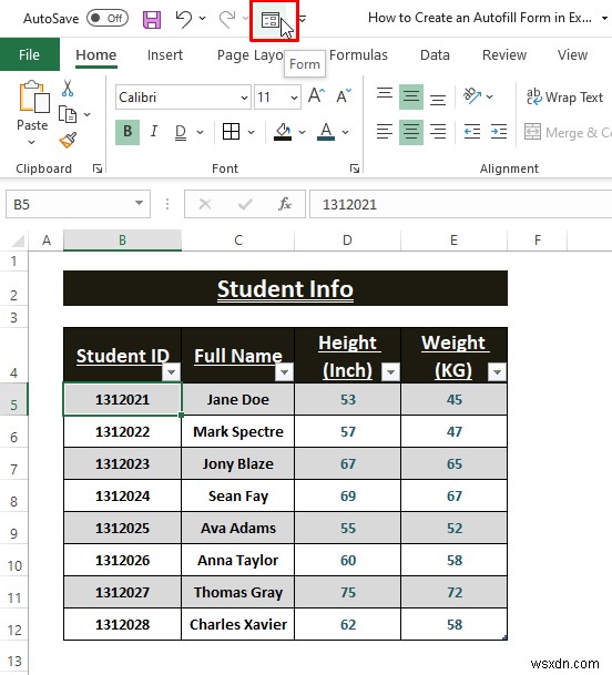 วิธีสร้างแบบฟอร์มป้อนอัตโนมัติใน Excel (คำแนะนำทีละขั้นตอน)