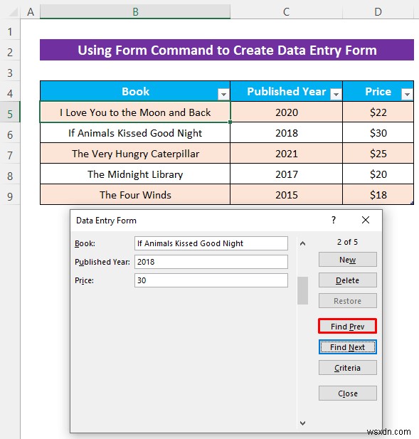วิธีการสร้างแบบฟอร์มการป้อนข้อมูล Excel โดยไม่ต้องใช้ UserForm