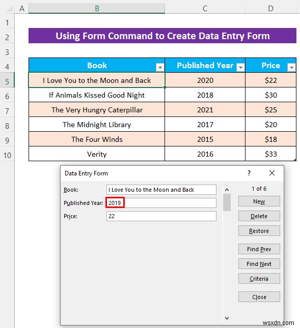 วิธีการสร้างแบบฟอร์มการป้อนข้อมูล Excel โดยไม่ต้องใช้ UserForm