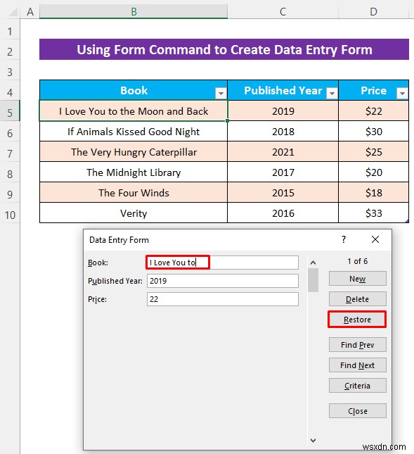 วิธีการสร้างแบบฟอร์มการป้อนข้อมูล Excel โดยไม่ต้องใช้ UserForm