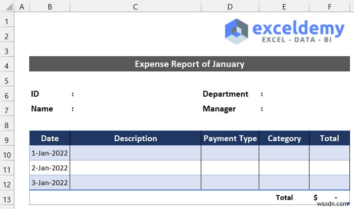 วิธีสร้างรายงานค่าใช้จ่ายรายเดือนใน Excel (พร้อมขั้นตอนด่วน)