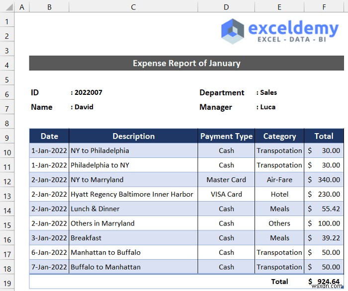 วิธีสร้างรายงานค่าใช้จ่ายรายเดือนใน Excel (พร้อมขั้นตอนด่วน)